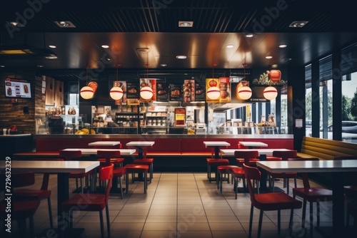 Interior of a fast food restaurant