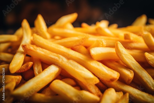 Close up of golden French fries