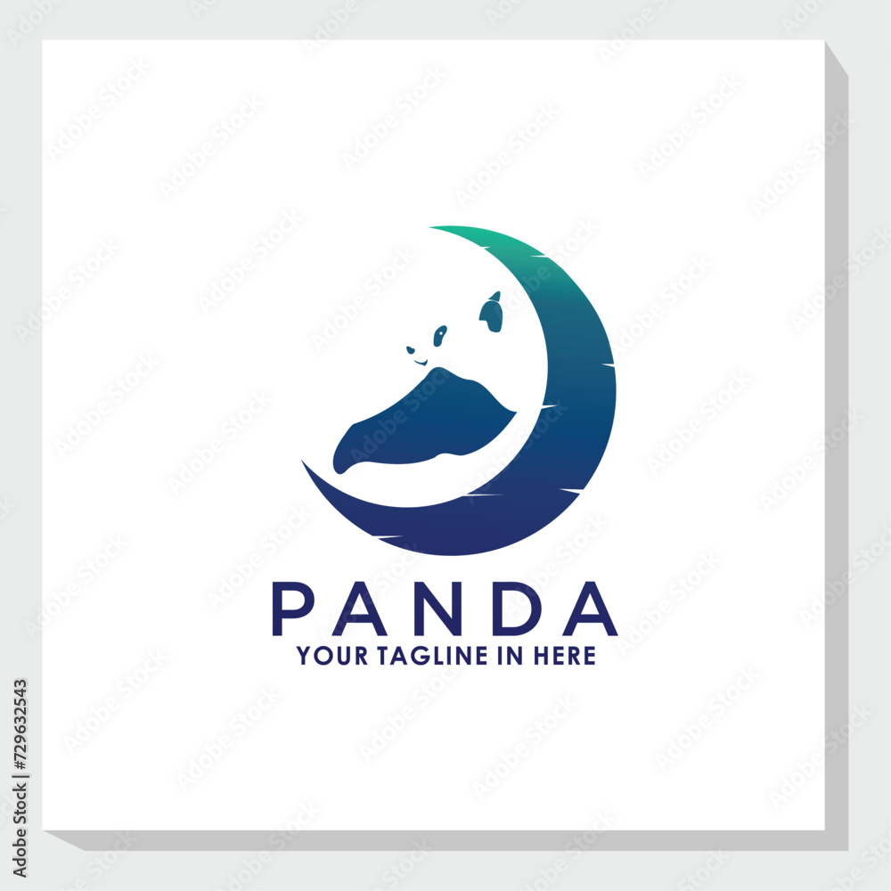 panda logo design vetor, animal logo inspiration