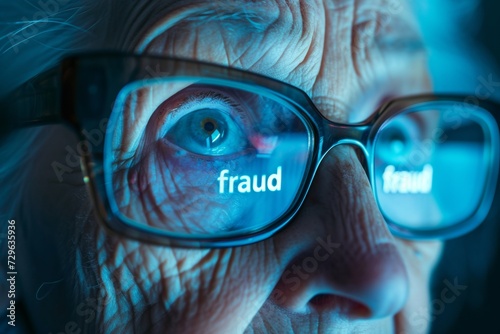 Old Woman's Glasses Reflect 'Fraud': Online Scamming Targeting Elderly Consumers