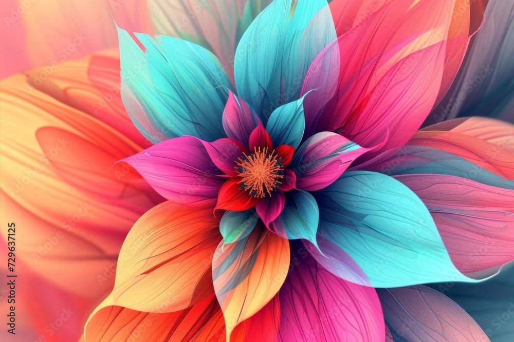 Beautiful abstract colorful flower design Perfect for artistic and vibrant backdrops Wallpapers Or creative projects