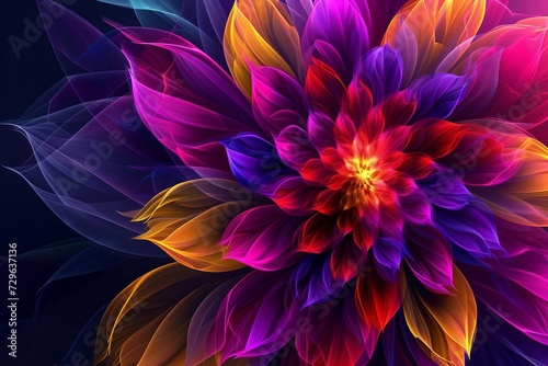 Beautiful abstract colorful flower design Perfect for artistic and vibrant backdrops Wallpapers Or creative projects