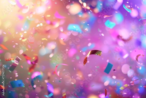 Celebratory and vibrant confetti party With a blurred abstract background Perfect for festive and joyous occasions