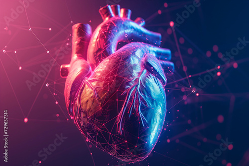 digital heart is shown in an abstract animation photo