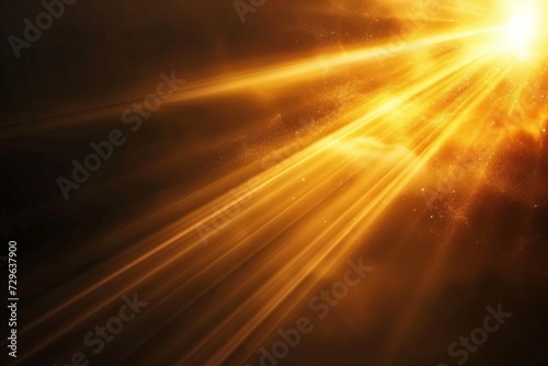 Glowing sun rays on a black background Creating a dramatic and radiant visual effect for various creative and design projects