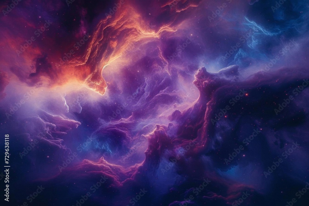 Harmonious nebula cloud patterns swirling in an abstract cloud shape Creating a mesmerizing and cosmic visual experience
