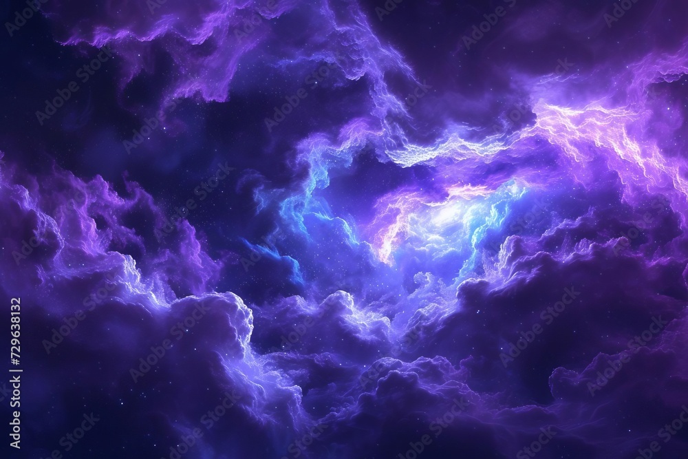 Harmonious nebula cloud patterns swirling in an abstract cloud shape Creating a mesmerizing and cosmic visual experience