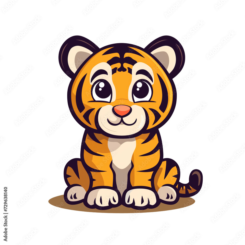 tiger cartoon isolated on white tiger cartoon isolated on white