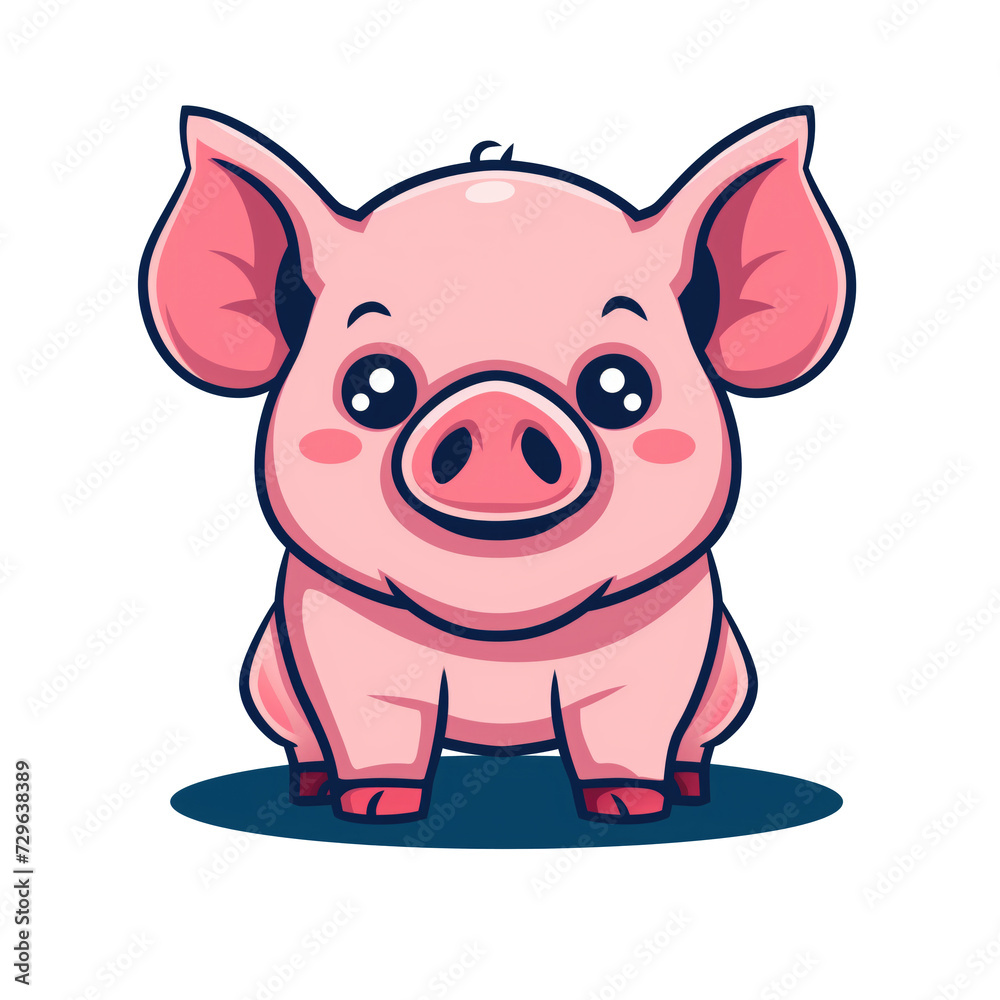 pig cartoon illustration isolated