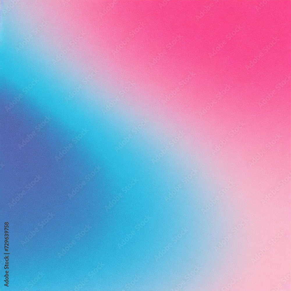 Pink blue abstract grainy gradient background noise texture effect summer poster design. Pinkish bluish gradient - obrazy, fototapety, plakaty 