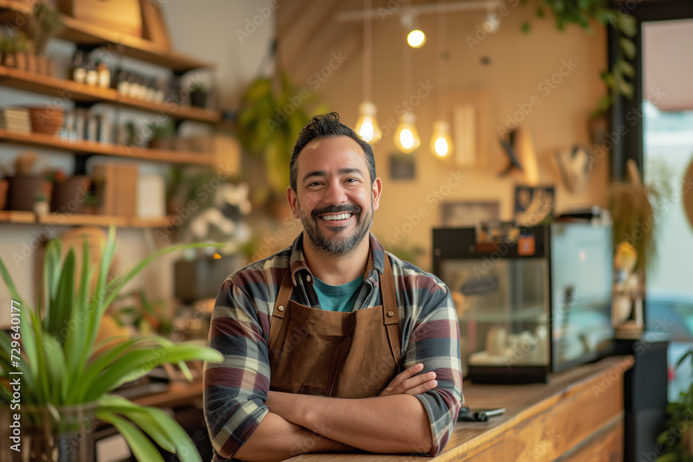 business owner testimonial image, smiling young businessman wearing an apron in the shop, indoor food and beverage photography with co worker standing in the shop wearing an apron wallpaper concept business owner testimonial image, smiling young businessman wearing an apron in the shop, indoor food and beverage photography with co worker standing in the shop wearing an apron wallpaper concept