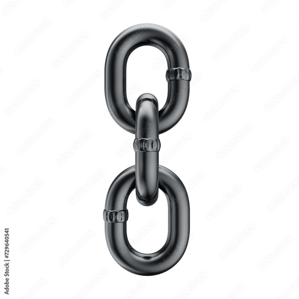3D Black Steel Chain with Transparent Background 3D Black Steel Chain with Transparent Background