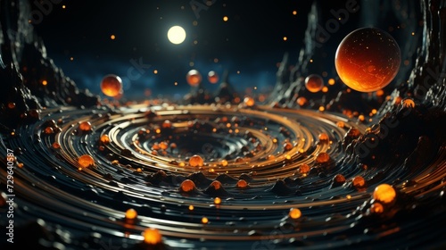 Macroscopic Celestial Orbs on Liquid Surface