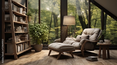 Design a dedicated reading nook with a comfortable chair nestled beside a large window