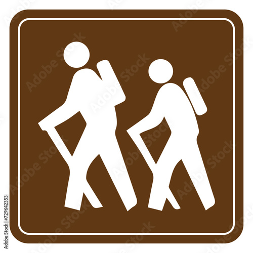Vector graphic of sign indicating a hiking trail or path route