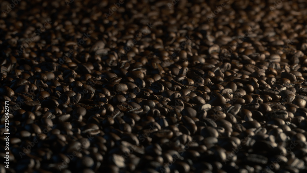 Coffee Beans Over Black Background Coffee Beans Over Black Background