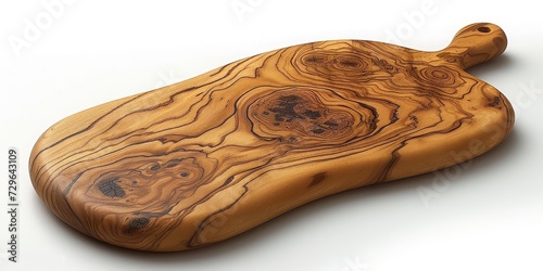 Artistry in Wood: An Exquisitely Crafted Olive Wood Cutting Board Showcasing the Natural Elegance of Wood Grain Patterns, Generative AI © Ben