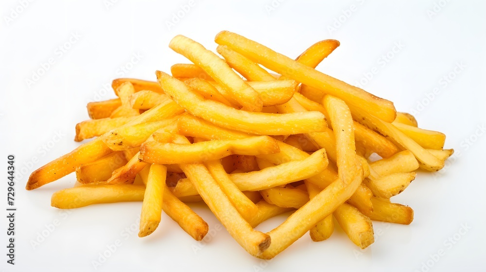 french fries on white background french fries on white background