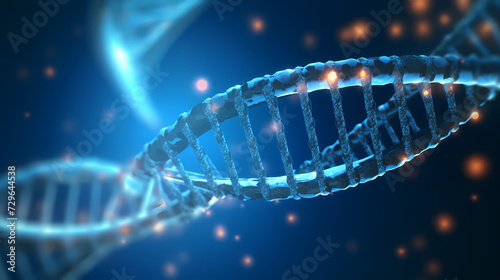 Helix DNA polygonal wireframe molecule helix, medical concept background