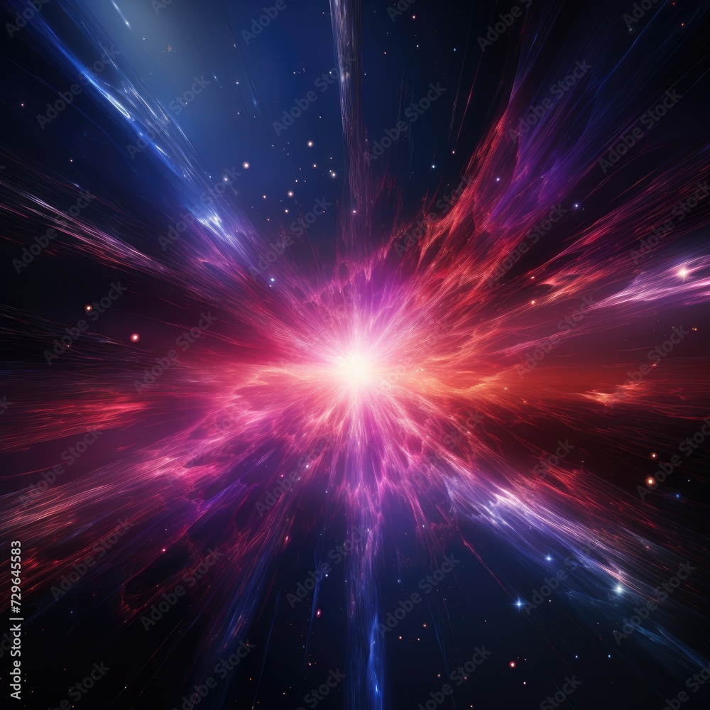 Futuristic speed motion with blue and red rays of light abstract background
