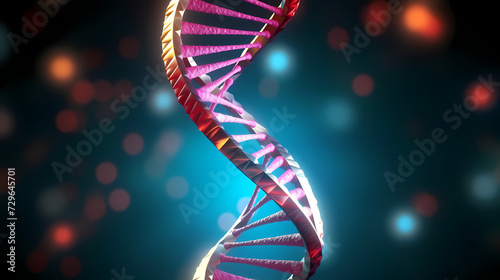Helix DNA polygonal wireframe molecule helix, medical concept background © Derby