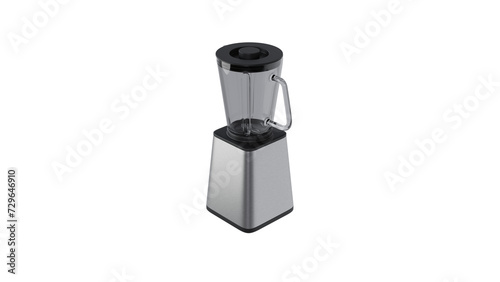 Electric blender with plastic container isolated on transparent and white background. Blender concept. 3D render