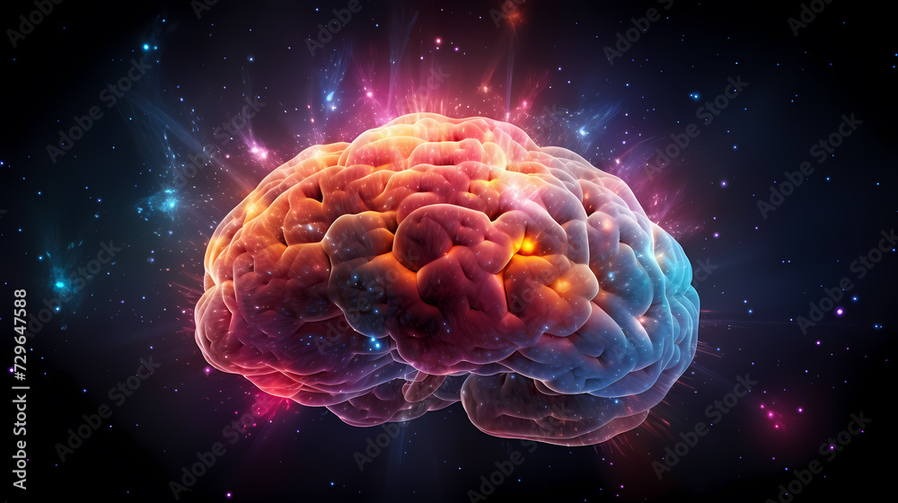 Obraz premium Abstract brain or light bulb, creative PPT background