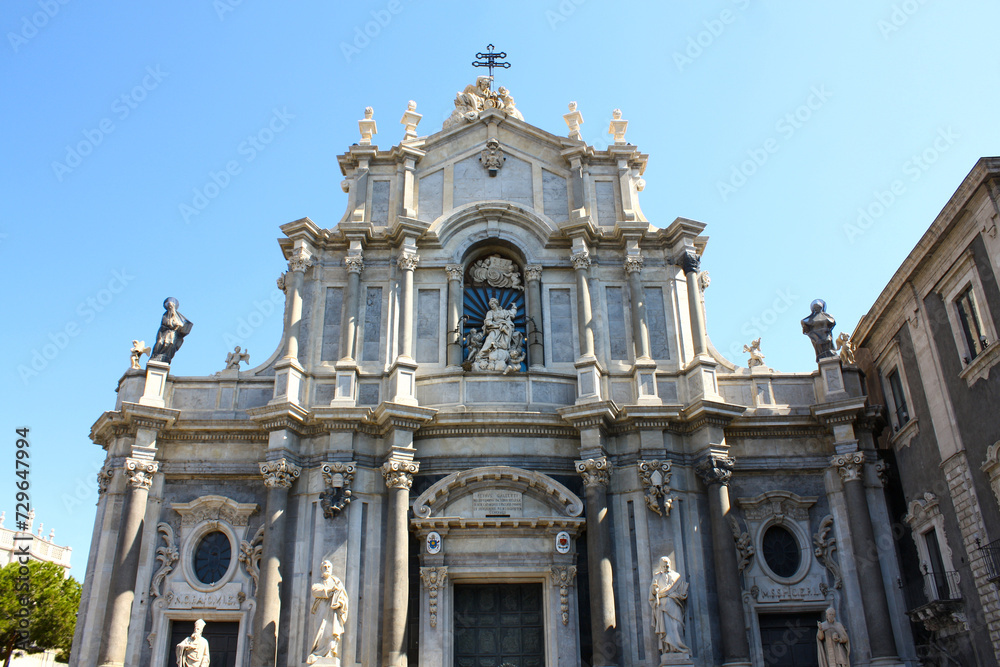 St. Agatha Cathedral (or Duomo) at Piazza Duomo in Catania, Italy, Sicily