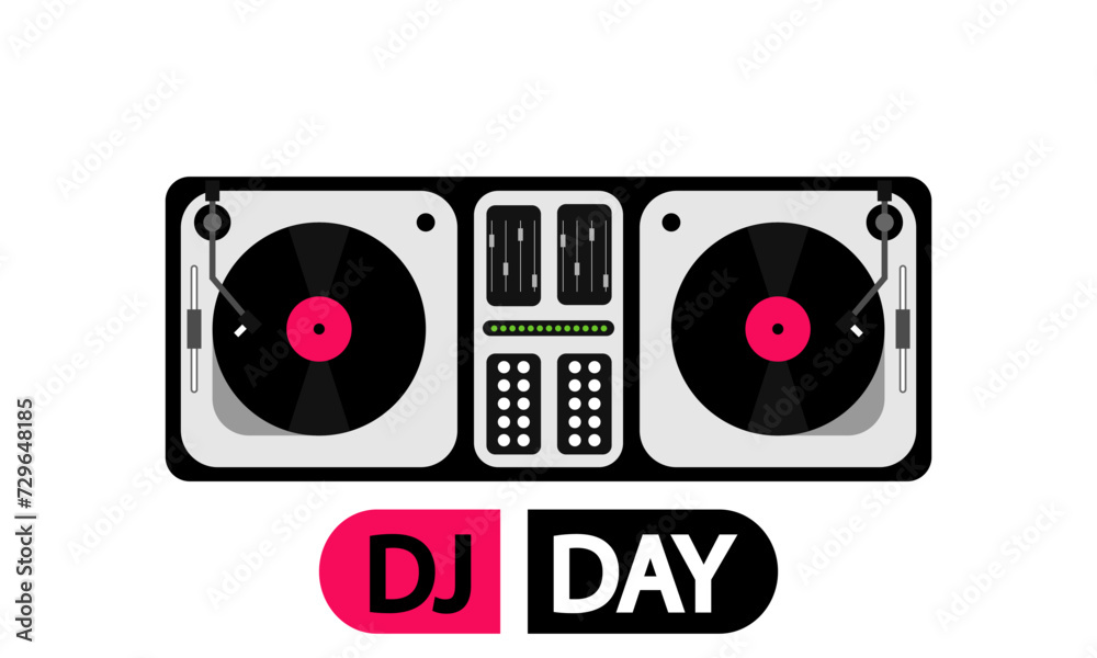 Fototapeta premium DJ day console, vector art illustration.