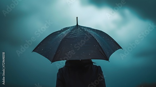 Embracing Emotional Storms  Person Holding Umbrella in Ultra-Realistic 8K   Captured with DSLR Wide-Angle Lens  Symbolizing Protection and Weathering Emotional Turbulence