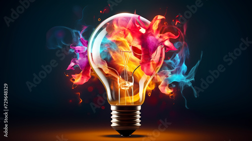 Abstract brain or light bulb, creative PPT background