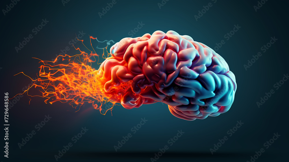 Obraz premium Abstract brain or light bulb, creative PPT background