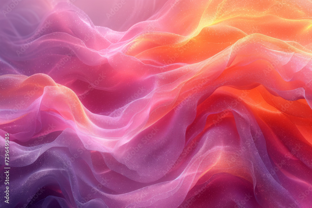 Abstract soft colors in 3D in undulating bright glowing waves of smoke or fabric Abstract soft colors in 3D in undulating bright glowing waves of smoke or fabric
