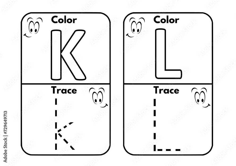ABC cards for kids. Set of English alphabet cards, Cards to work on
