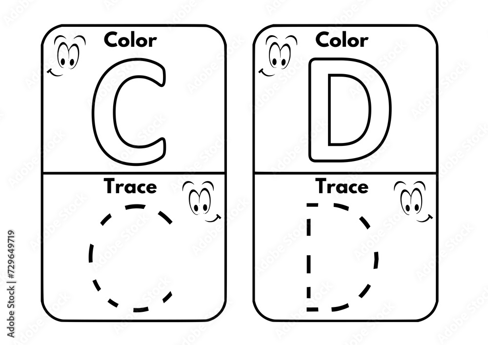 ABC cards for kids. Set of English alphabet cards, Cards to work on