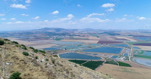 Aerial footage of the Jezreel Valley seen from Mount Gilboa.