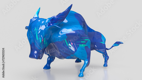 The Bull 3d figure for Business or positive sentiment often encourages buying.