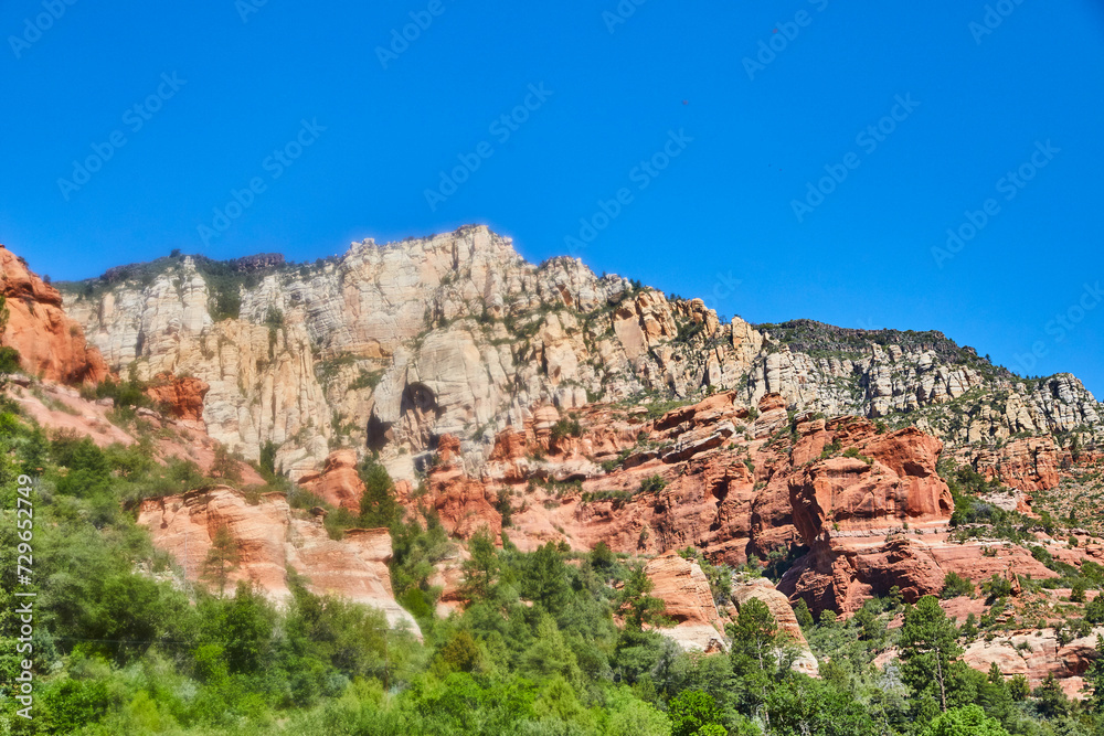 Sedona Red Rock Formations and Lush Greenery, Elevated View