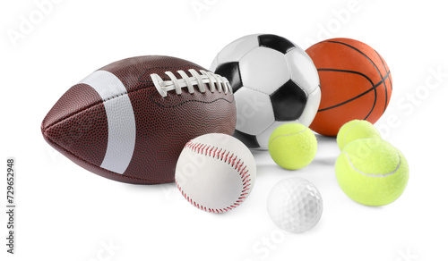 Many different sport balls isolated on white © New Africa