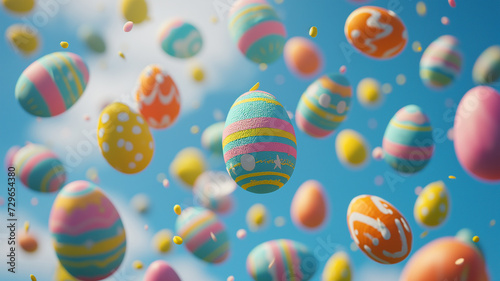 Easter Eggs Falling from Blue Sky © Kianite