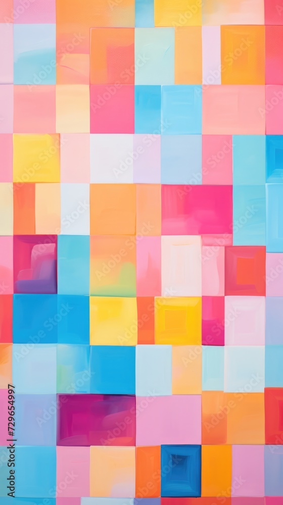 fun colorful squares tile art, ai fun colorful squares tile art, ai
