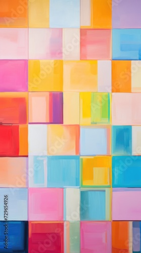 fun colorful squares tile art, ai