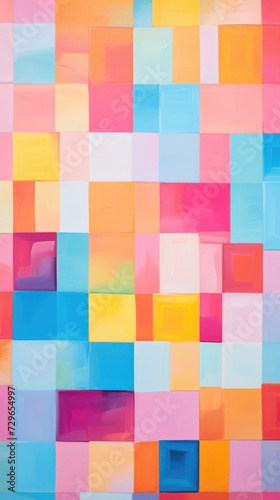 fun colorful squares tile art  ai