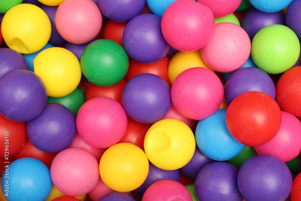 Many colorful balls as background, top view Many colorful balls as background, top view