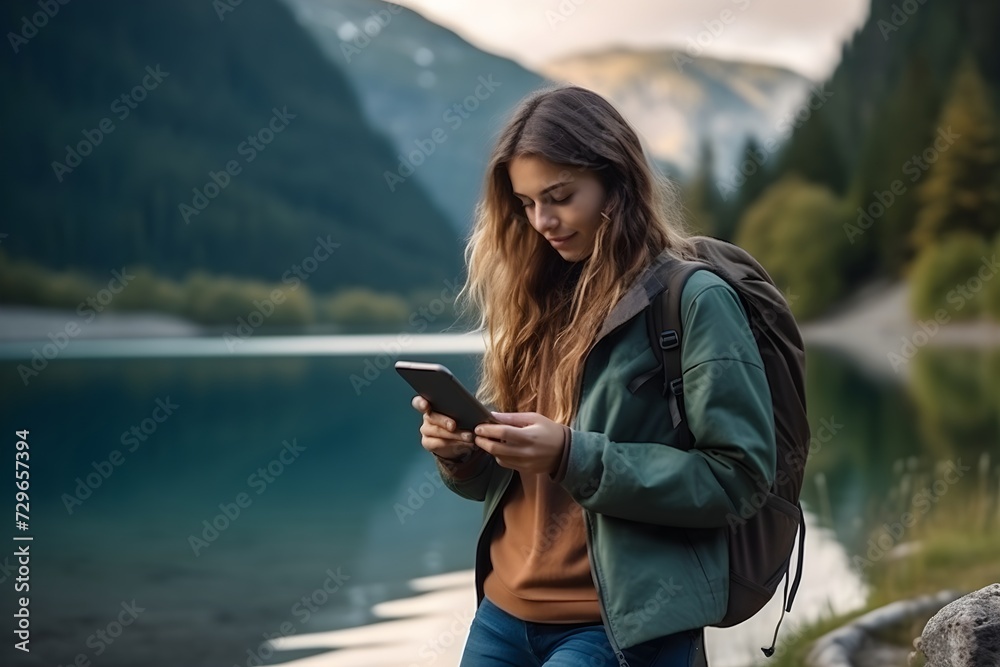 woman_lake_and_phone_for_photography