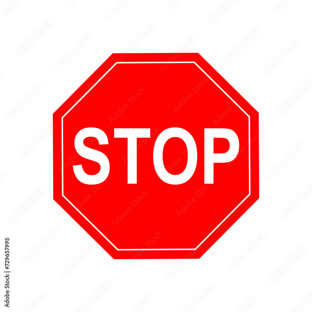 Red Stop Sign isolated on white background. Traffic regulatory warning stop symbol. Vector illustration, EPS10. Red Stop Sign isolated on white background. Traffic regulatory warning stop symbol. Vector illustration, EPS10.