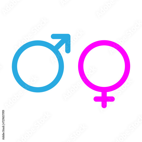 sign of masculine and feminine. cartoon drawing. vector illustration. white background. isolated object