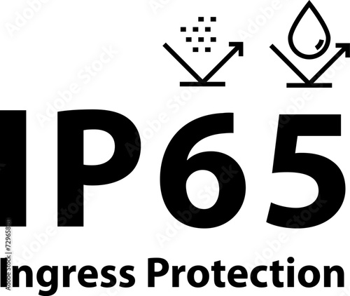 IP65 protection certificate standard icon , Vector illustration
