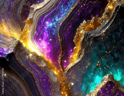 Incanto Minerali: Danza Astrale di Geodi Scintillanti photo