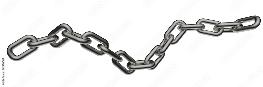 Fototapeta premium Silver chain isolated on a transparent background. 3D render.